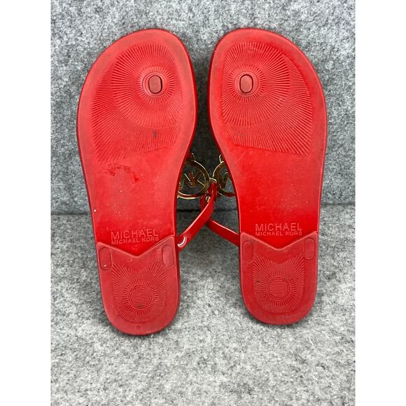 Michael Kors Red Cord Bed  Flip Flop T Strap Thong Sandals Women 8M/38.5 - Picture 5 of 6